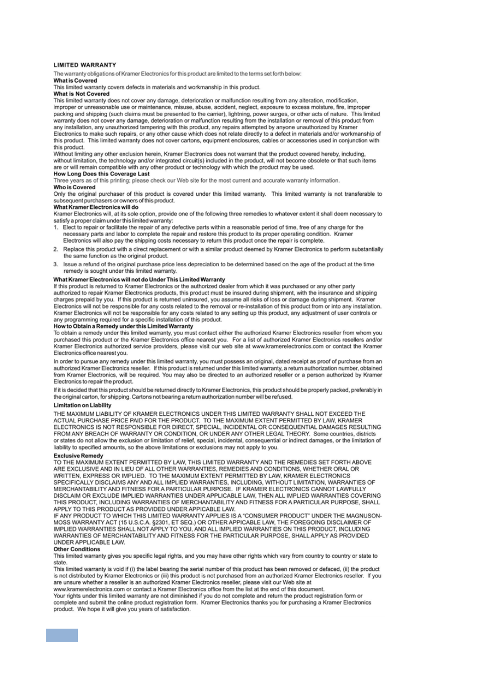 Kramer Electronics 4x1VB User Manual | Page 11 / 12