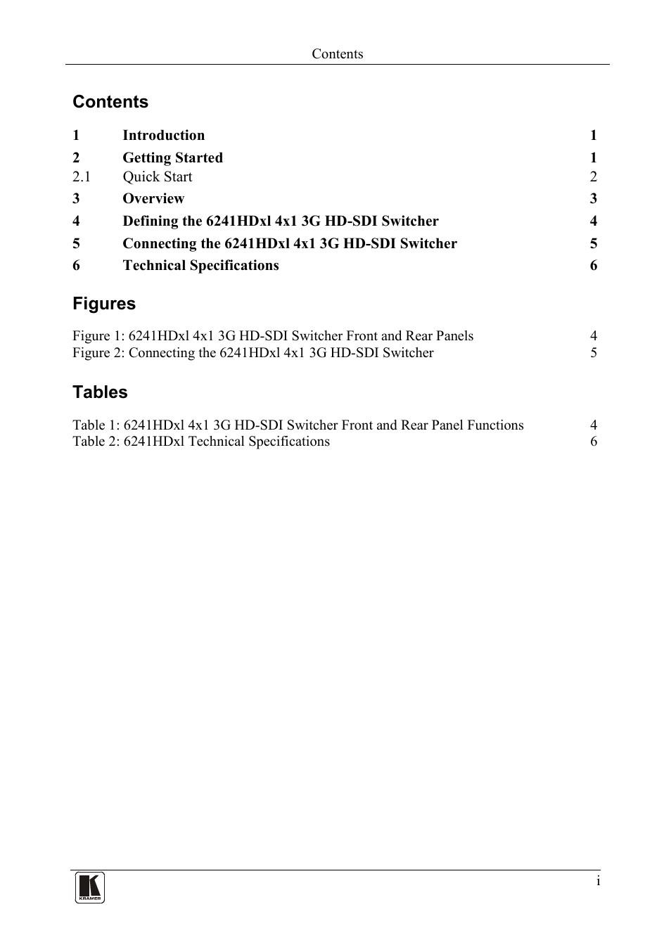 Kramer Electronics 6241HDxl User Manual | Page 2 / 10