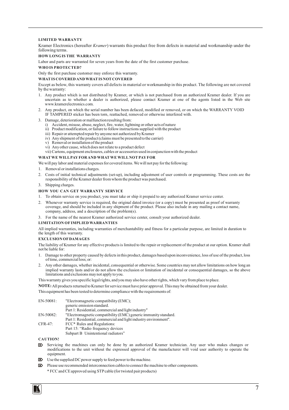 Kramer Electronics 6241HDxl User Manual | Page 9 / 10