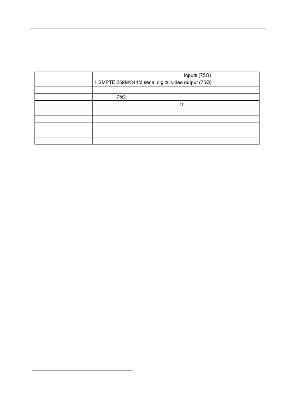 6 technical specifications, Technical specifications, Table 2: 6241n technical specifications | 6technical specifications | Kramer Electronics 6241N User Manual | Page 8 / 10