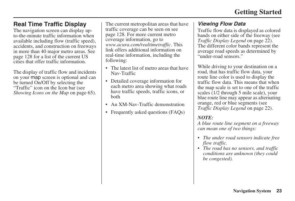 Getting started | Acura 2008 RL 00X31 SJA 8100 User Manual | Page 24 / 163