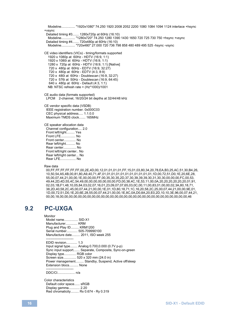2 pc-uxga, Pc-uxga | Kramer Electronics SID-X1 User Manual | Page 19 / 23