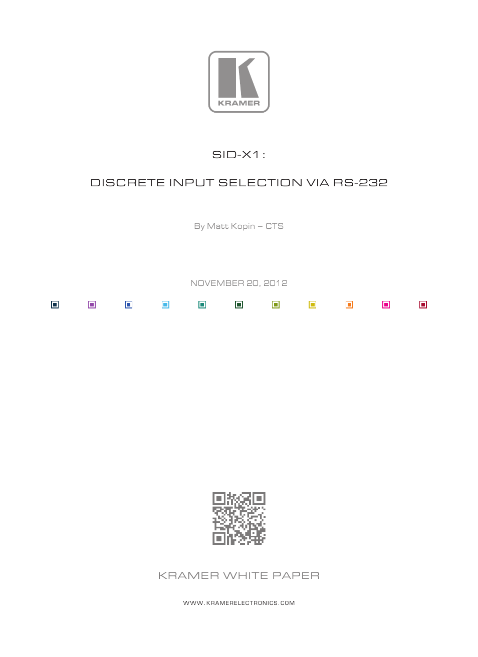 Kramer Electronics SID-X1 User Manual | 2 pages