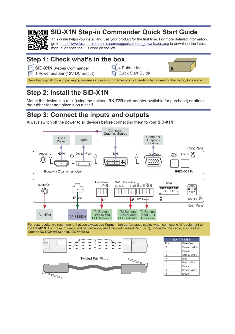 Kramer Electronics SID-X1N User Manual | Page 2 / 23