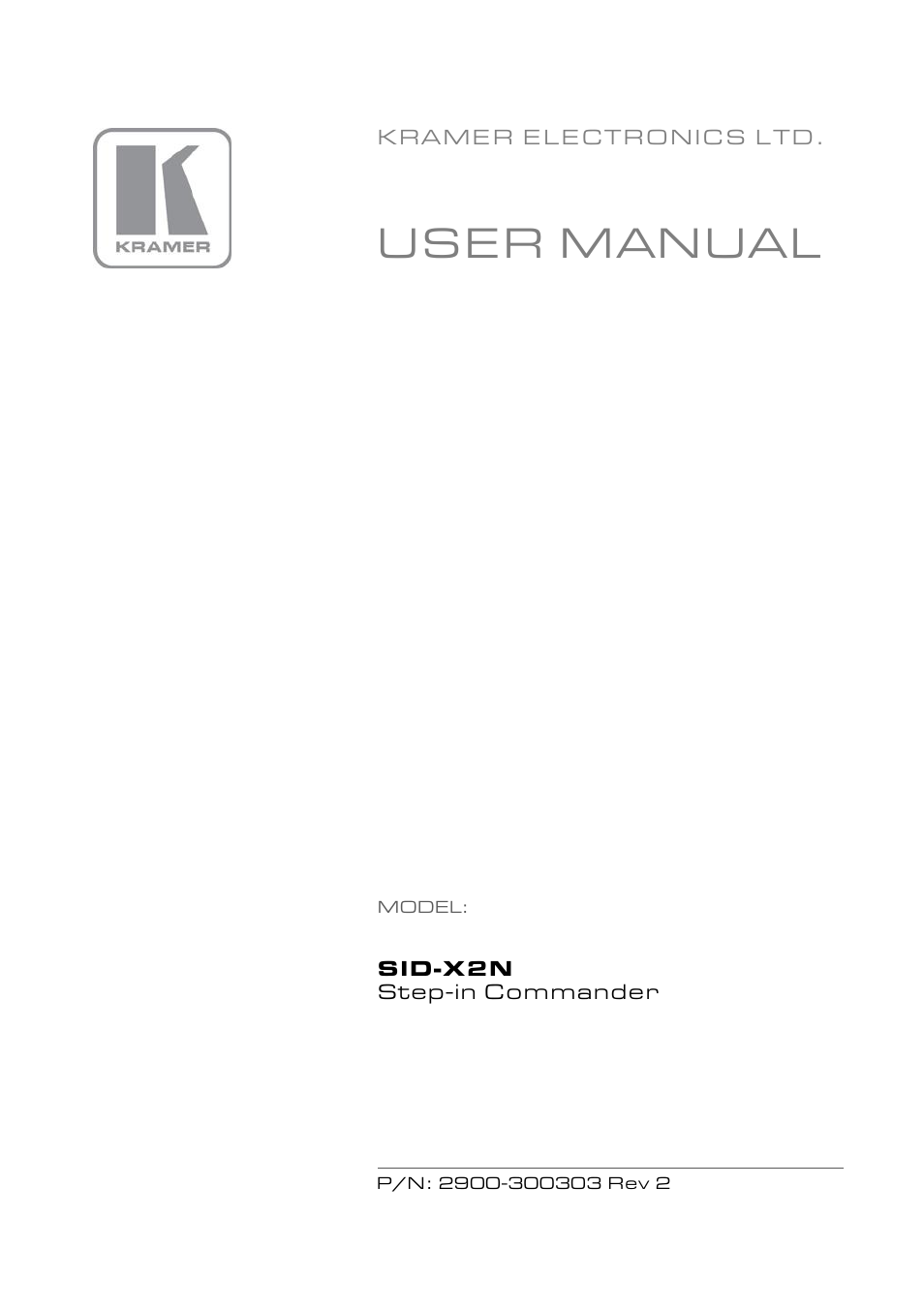 Kramer Electronics SID-X2N User Manual | 31 pages