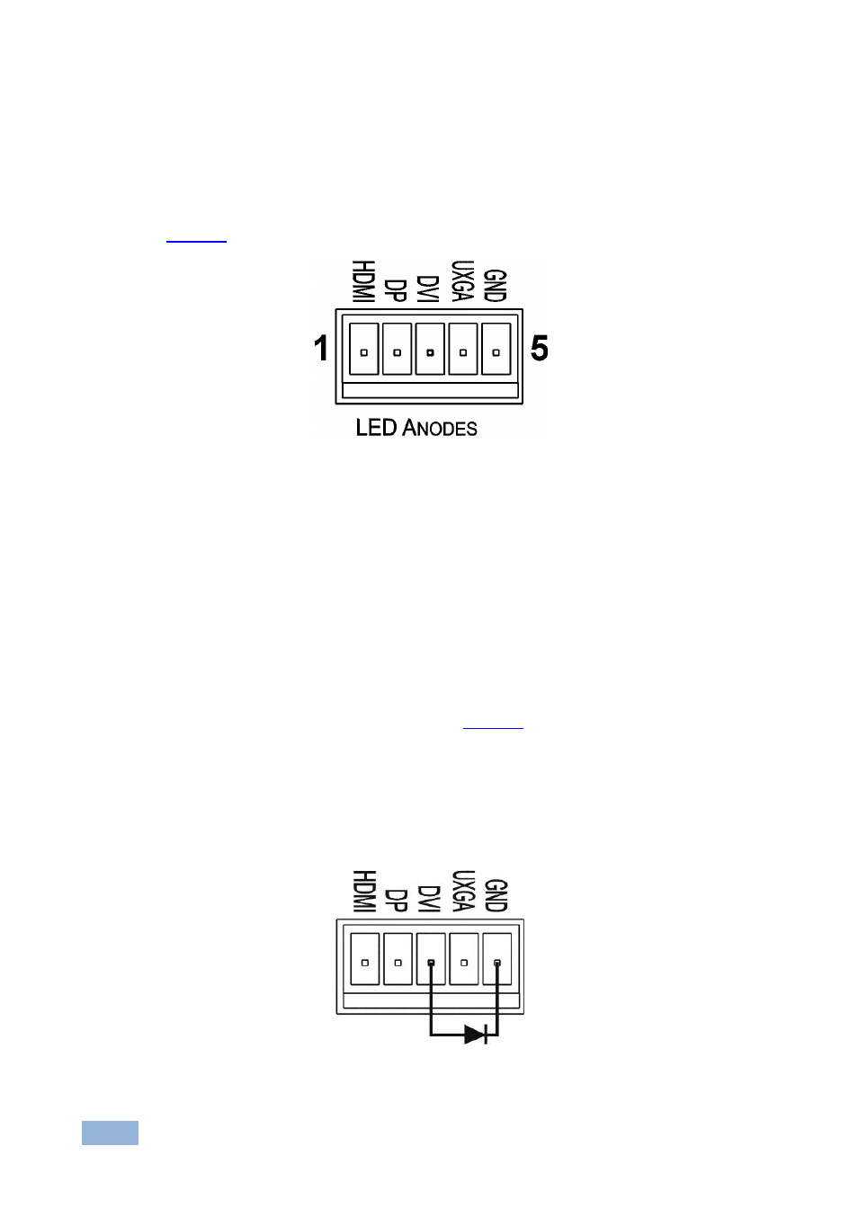 3 connecting the remote input selection leds, Connecting the remote input selection leds, Figure 6: remote input indicator led connections | Section | Kramer Electronics SID-X3N User Manual | Page 14 / 22