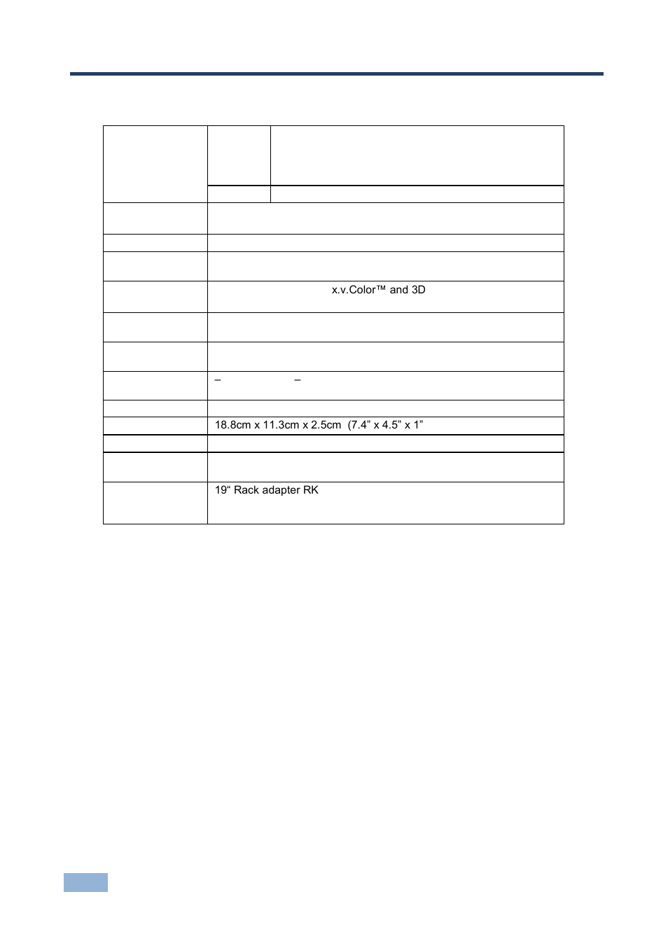 9 technical specifications, Technical specifications, 9technical specifications | Kramer Electronics SID-X3N User Manual | Page 20 / 22