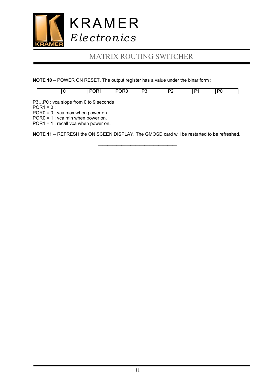 E lectron ics, Matrix routing switcher | Kramer Electronics TailorMade User Manual | Page 11 / 22