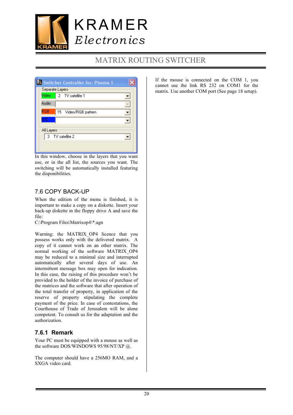 E lectron ics | Kramer Electronics TailorMade User Manual | Page 20 / 22