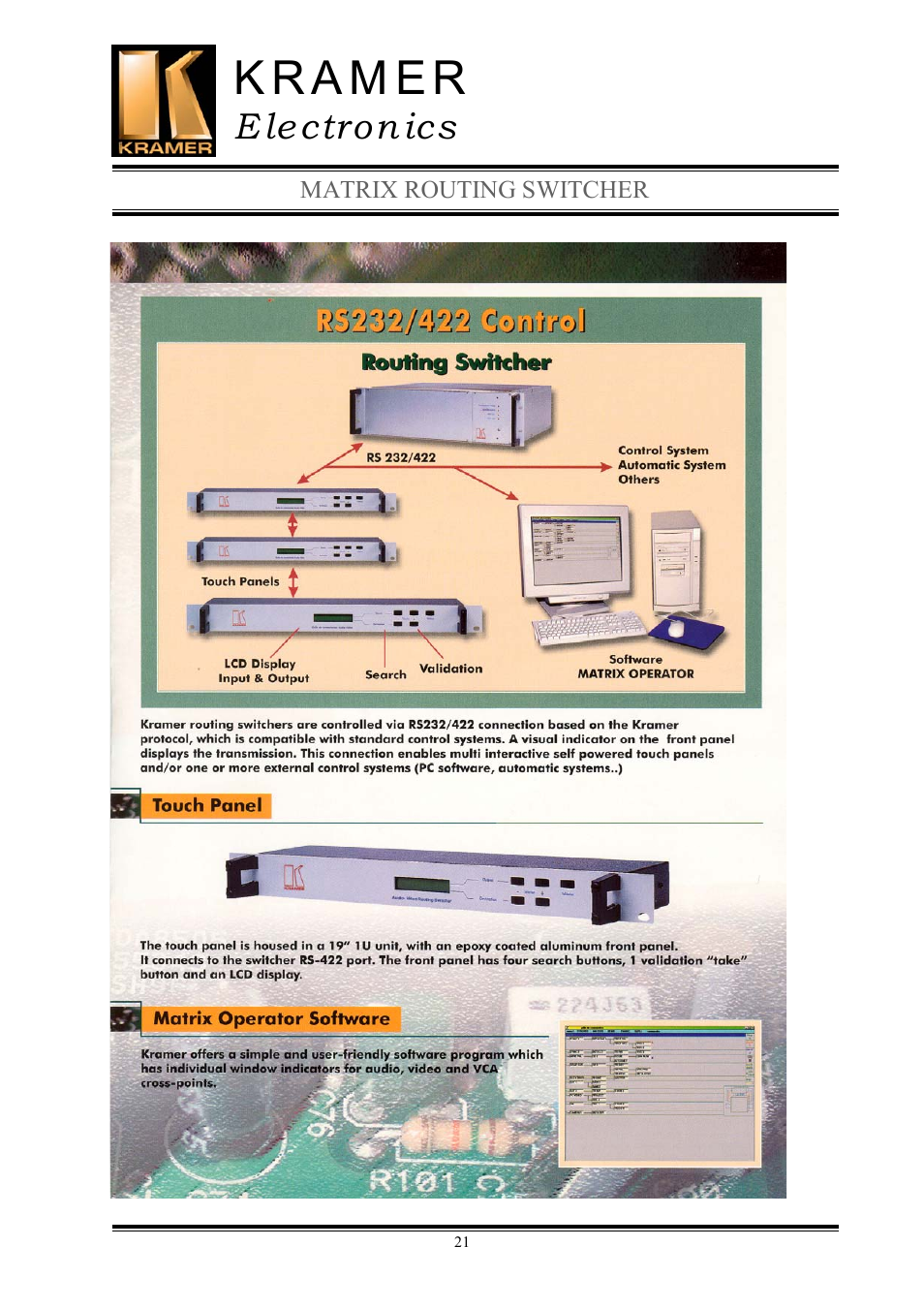 E lectron ics | Kramer Electronics TailorMade User Manual | Page 21 / 22