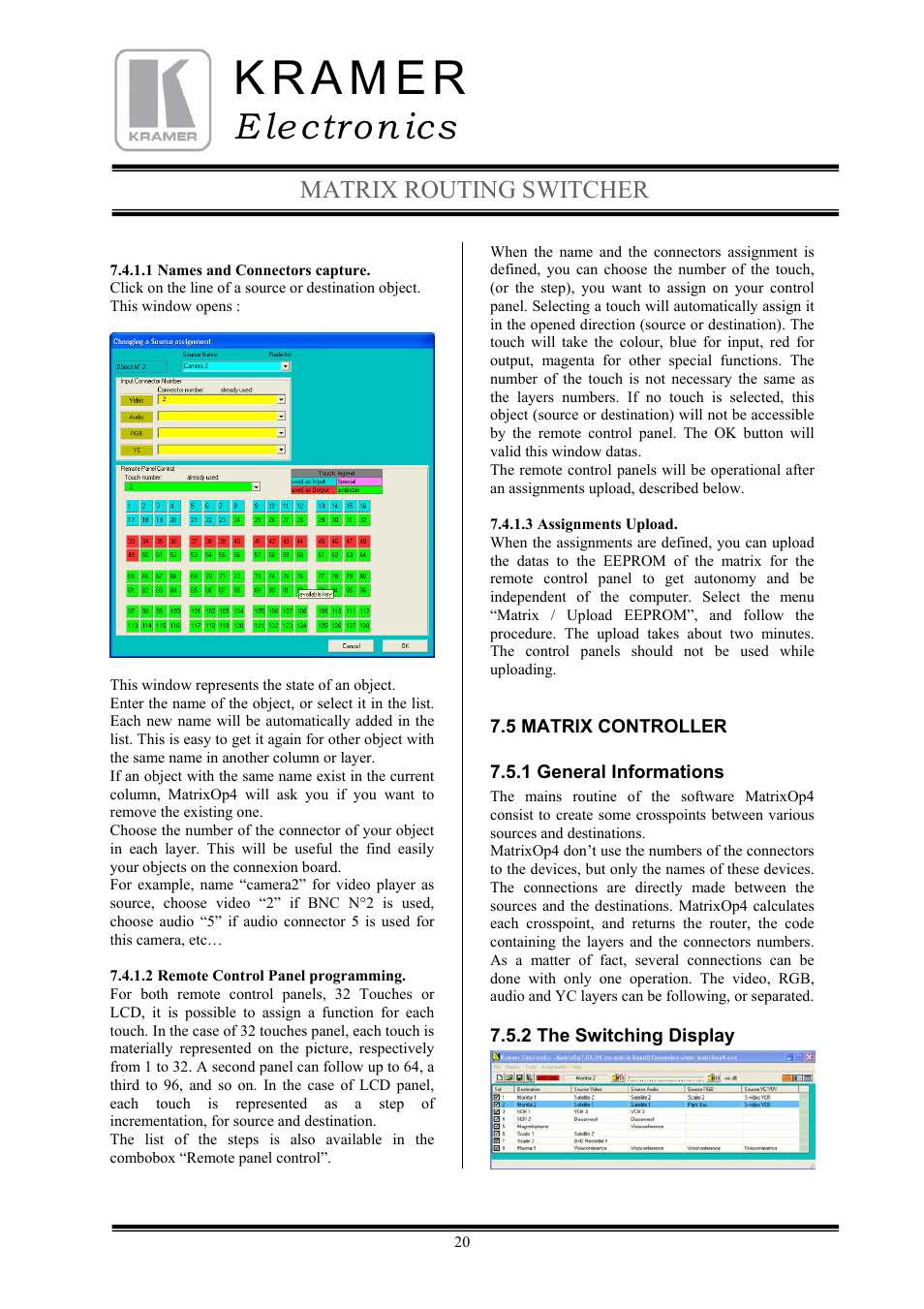 E lectron ics, Matrix routing switcher | Kramer Electronics TailorMade User Manual | Page 20 / 21