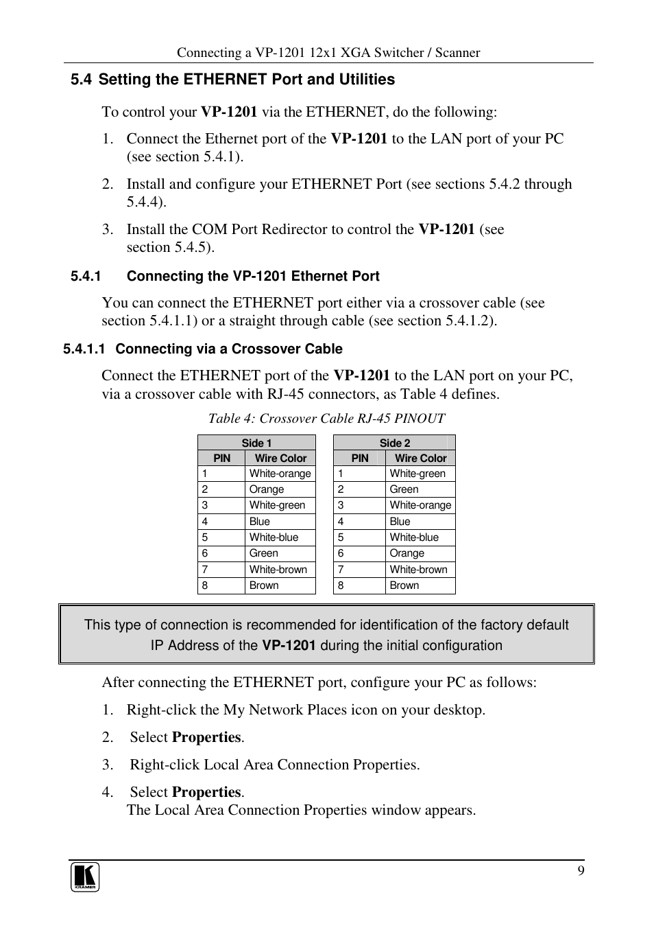 Kramer Electronics VP-1201 User Manual | Page 13 / 50