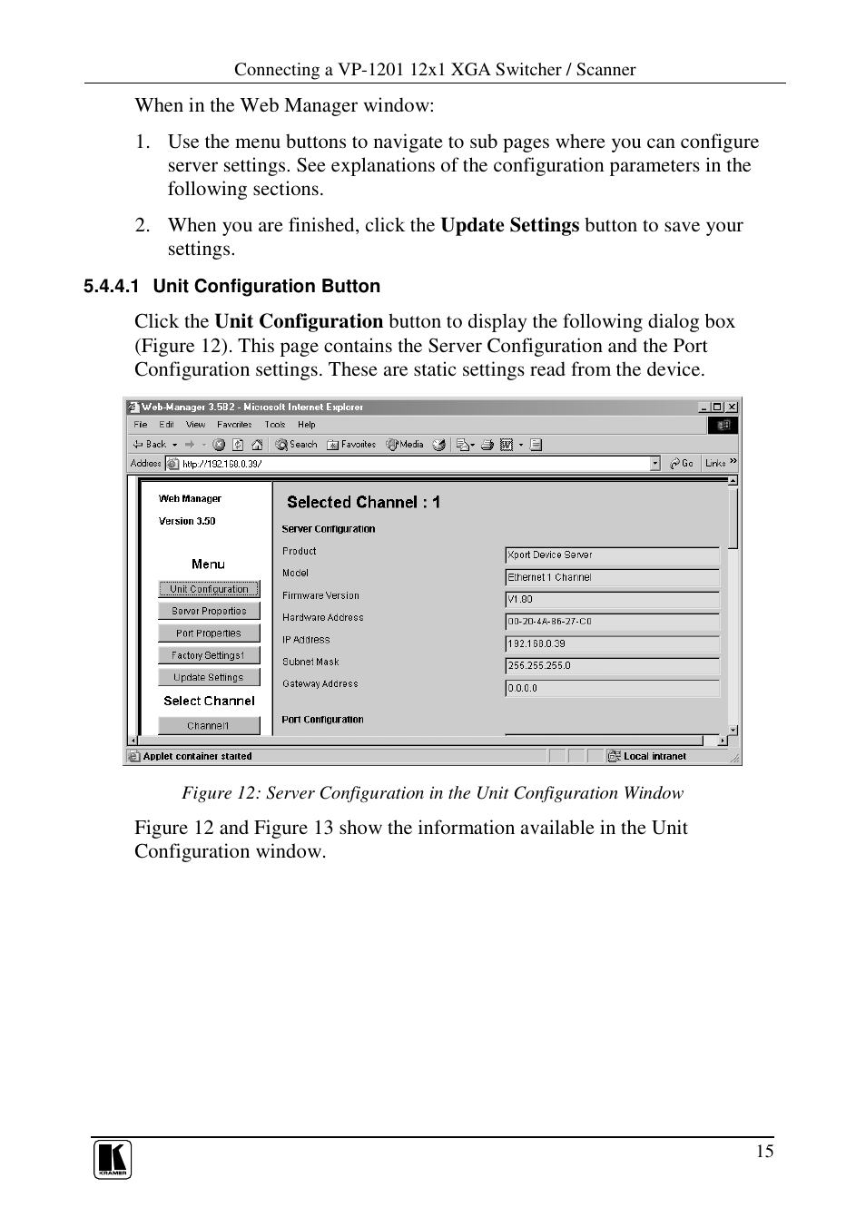 Kramer Electronics VP-1201 User Manual | Page 19 / 50