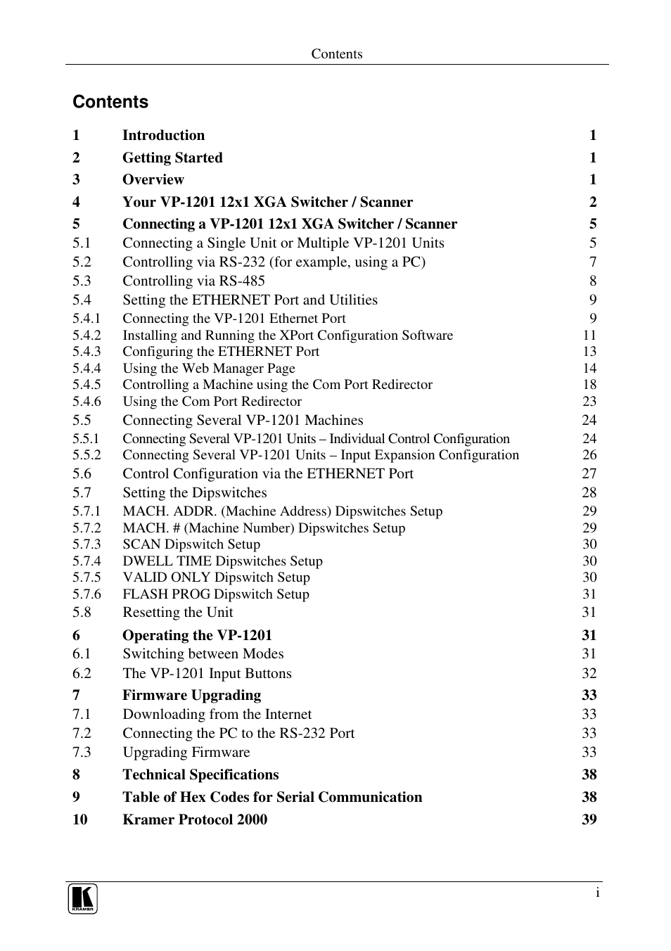 Kramer Electronics VP-1201 User Manual | Page 2 / 50