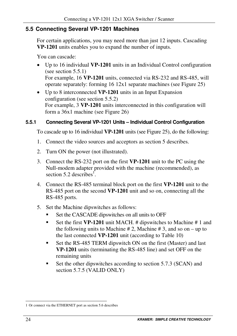 Kramer Electronics VP-1201 User Manual | Page 28 / 50