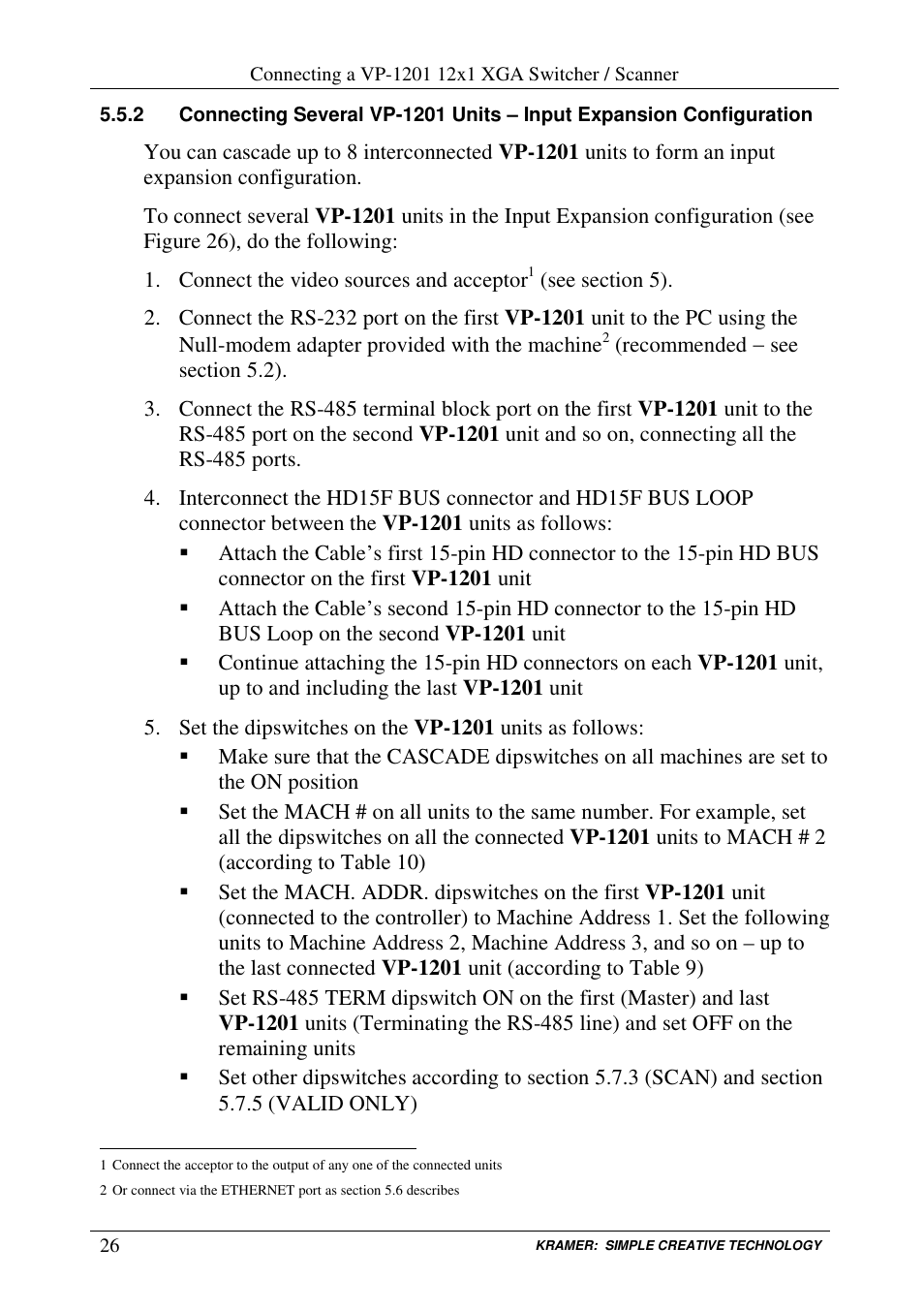 Kramer Electronics VP-1201 User Manual | Page 30 / 50
