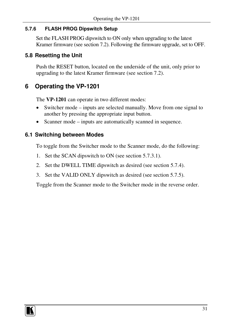 Kramer Electronics VP-1201 User Manual | Page 35 / 50