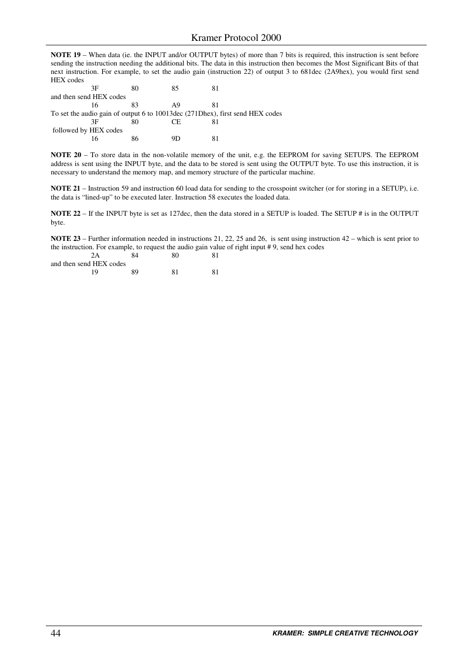 Kramer protocol 2000 | Kramer Electronics VP-1201 User Manual | Page 48 / 50