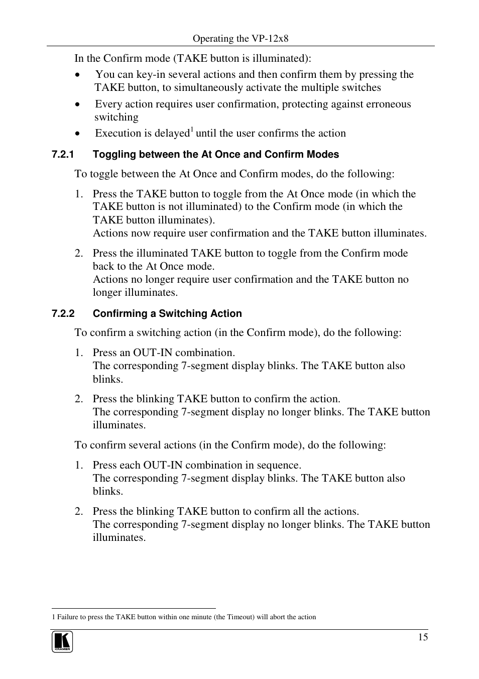 Kramer Electronics VP-12x8 User Manual | Page 18 / 34