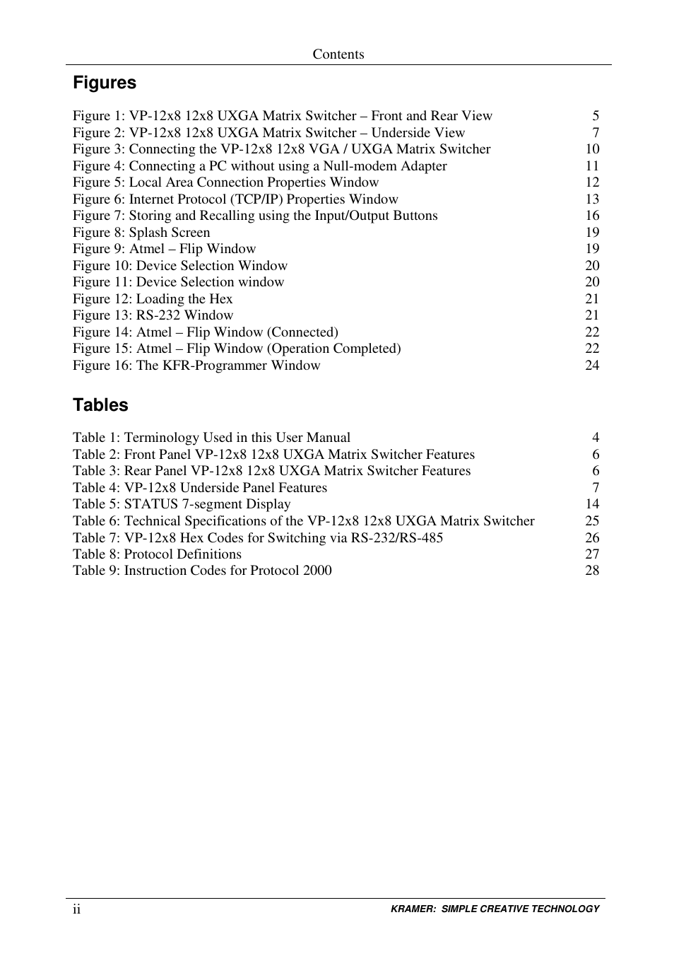 Kramer Electronics VP-12x8 User Manual | Page 3 / 34
