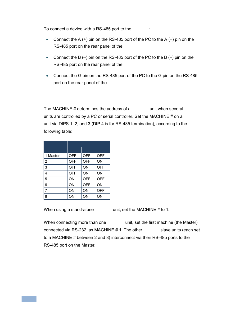 4 setting the machine # dip-switches, Setting the machine # dip-switches | Kramer Electronics VP-1608 User Manual | Page 16 / 46