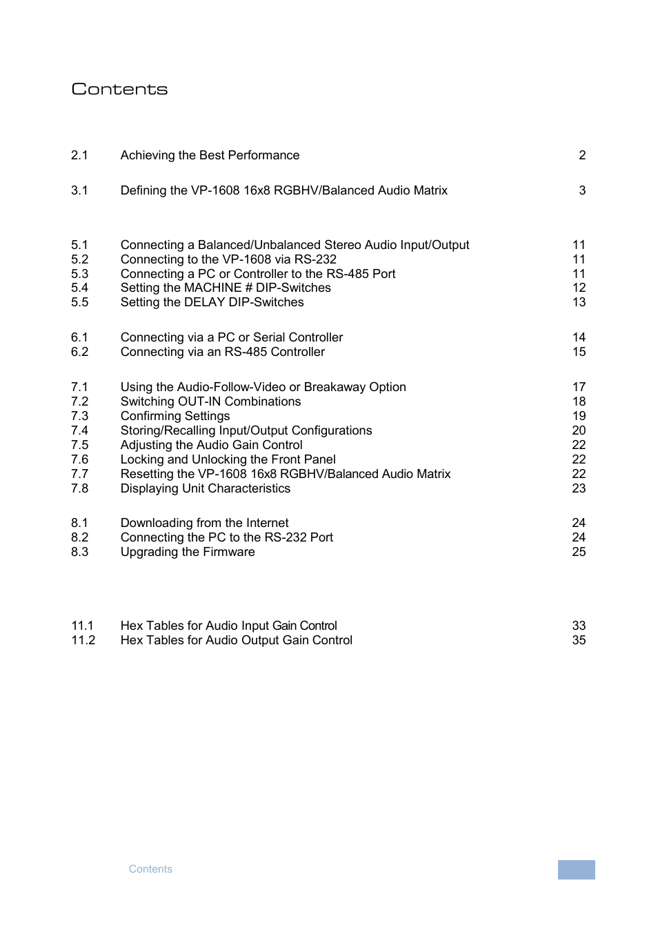 Kramer Electronics VP-1608 User Manual | Page 3 / 46