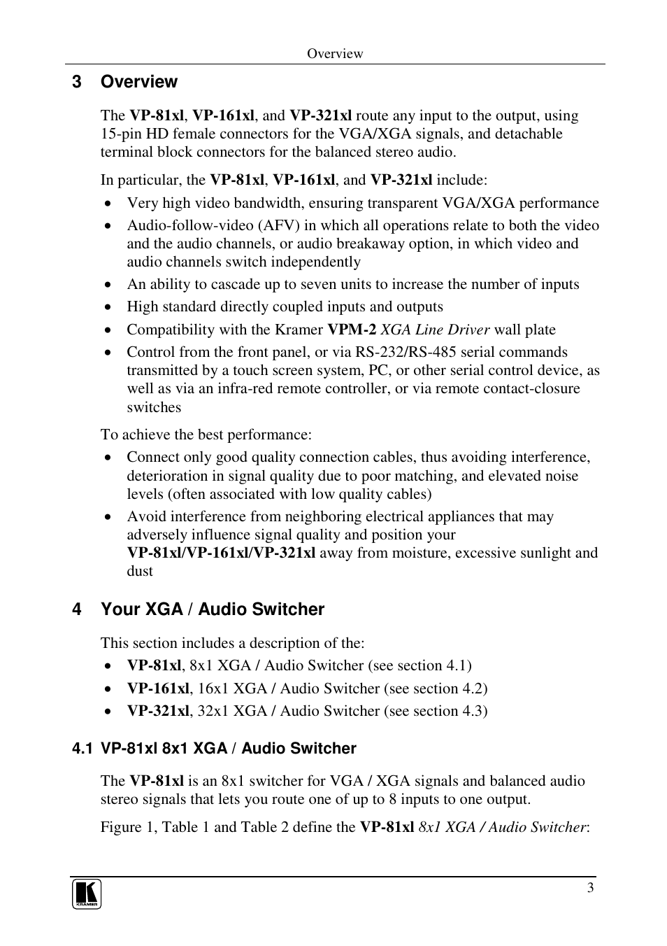 Kramer Electronics VP-161xl User Manual | Page 6 / 37