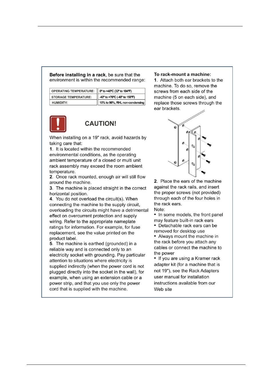 5 installing the vp-16x18ak in a rack, Installing the vp-16x18ak in a rack | Kramer Electronics VP-16x18AK User Manual | Page 16 / 60