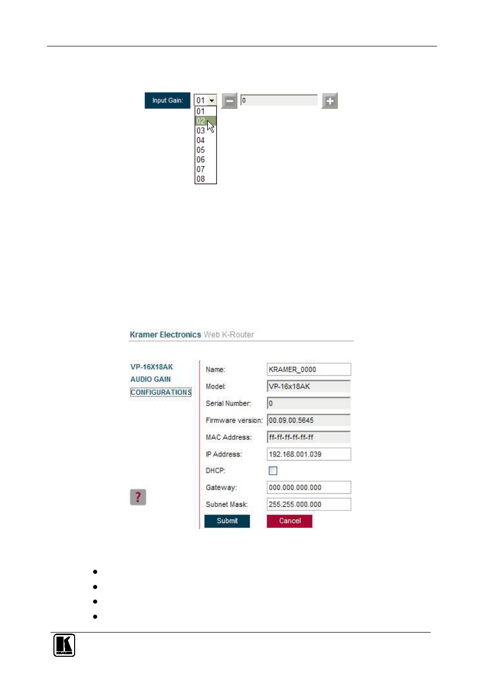 Section | Kramer Electronics VP-16x18AK User Manual | Page 39 / 60