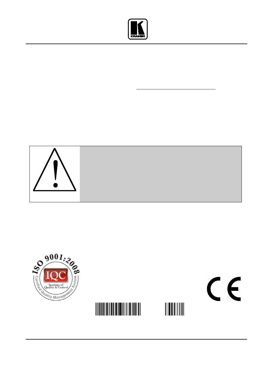 Kramer Electronics VP-16x18AK User Manual | Page 60 / 60