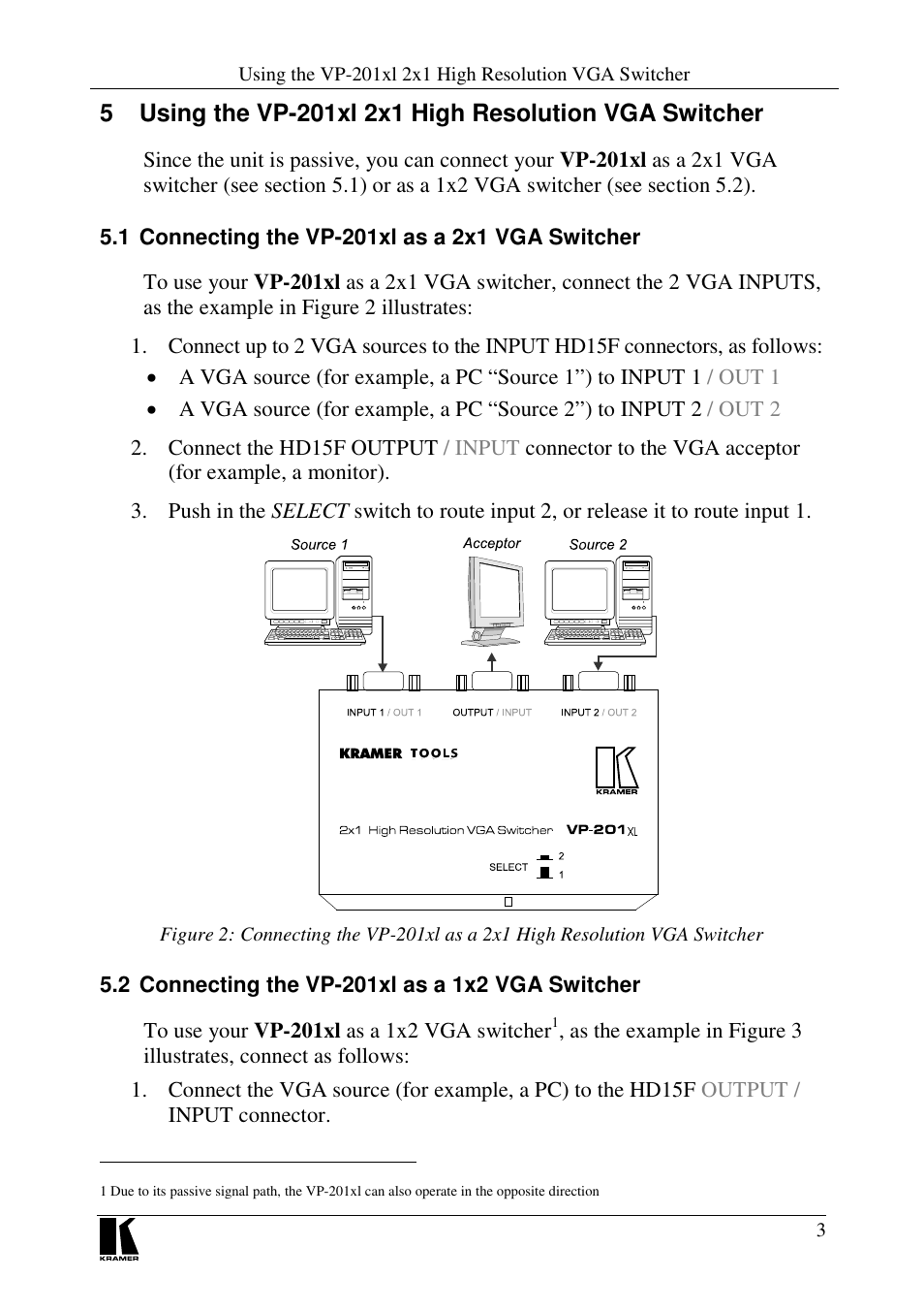 Kramer Electronics VP-201xl User Manual | Page 5 / 8