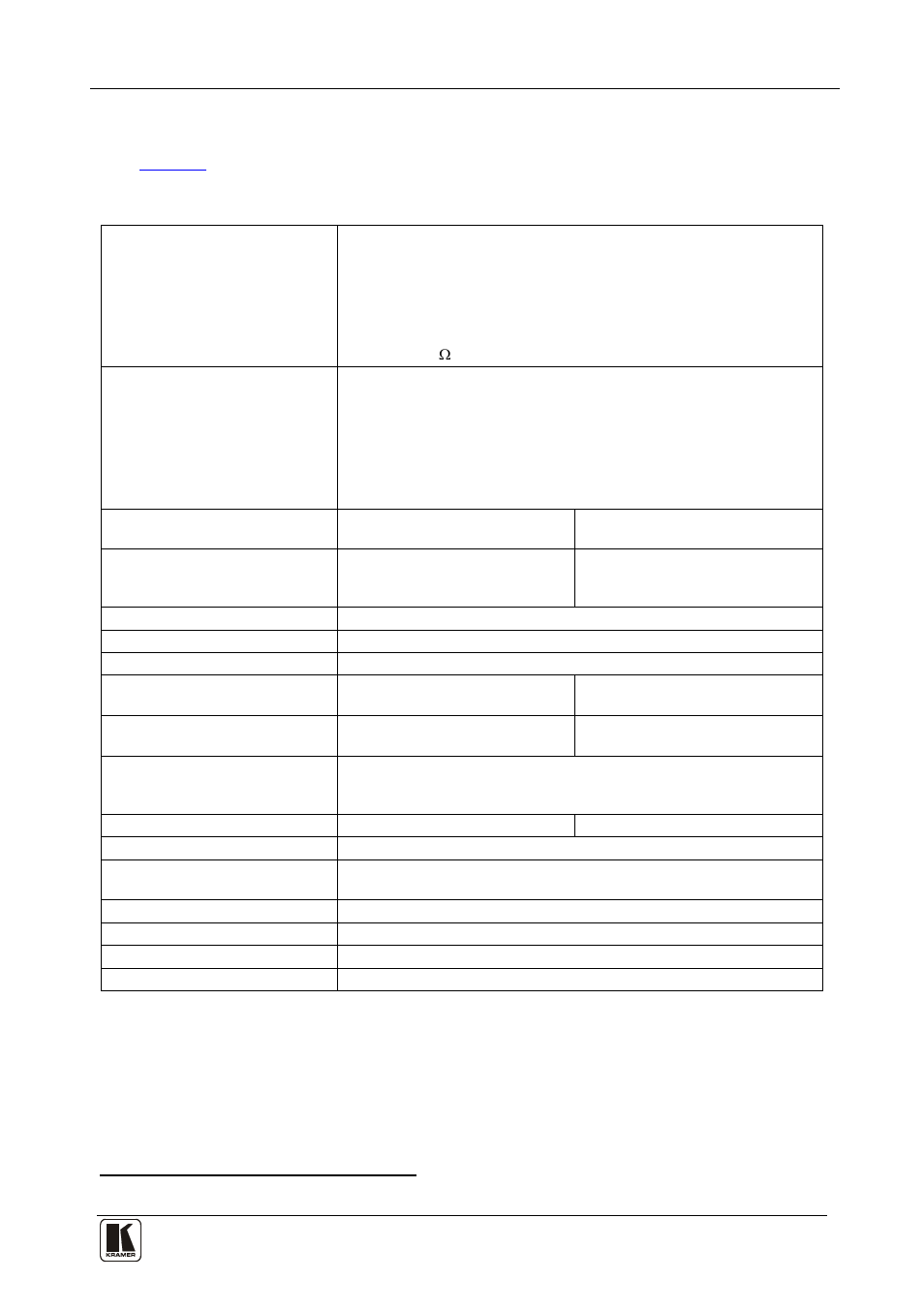 9 technical specifications, Technical specifications, Table 4 includes the technical specifications | Table 4: technical specifications, Of the vp-27 presentation switcher | Kramer Electronics VP-27 User Manual | Page 18 / 32