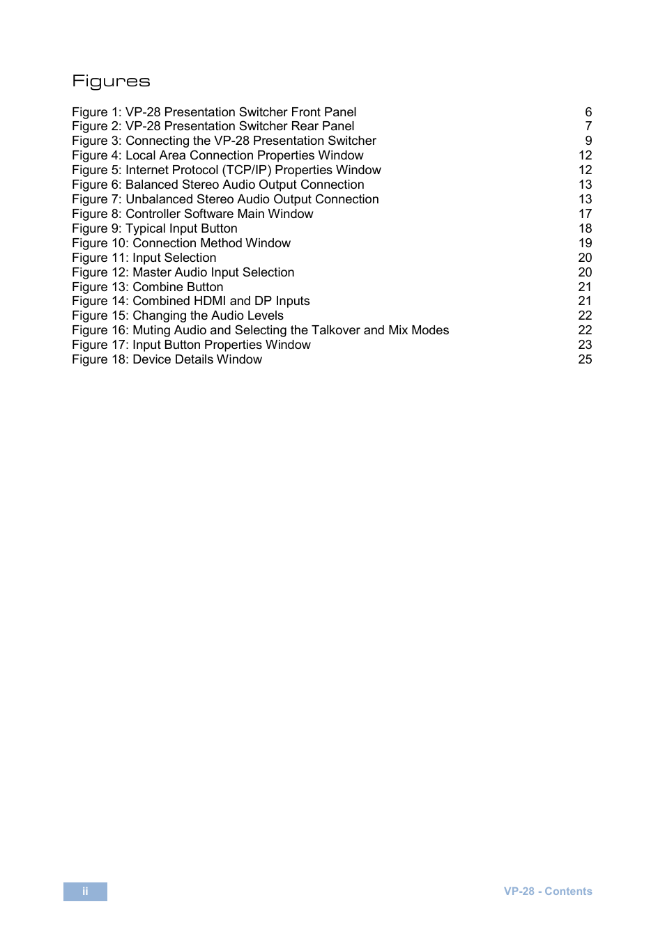 Figures | Kramer Electronics VP-28 User Manual | Page 4 / 42