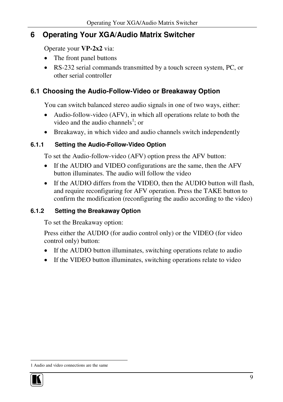 Kramer Electronics VP-2x2 User Manual | Page 11 / 17