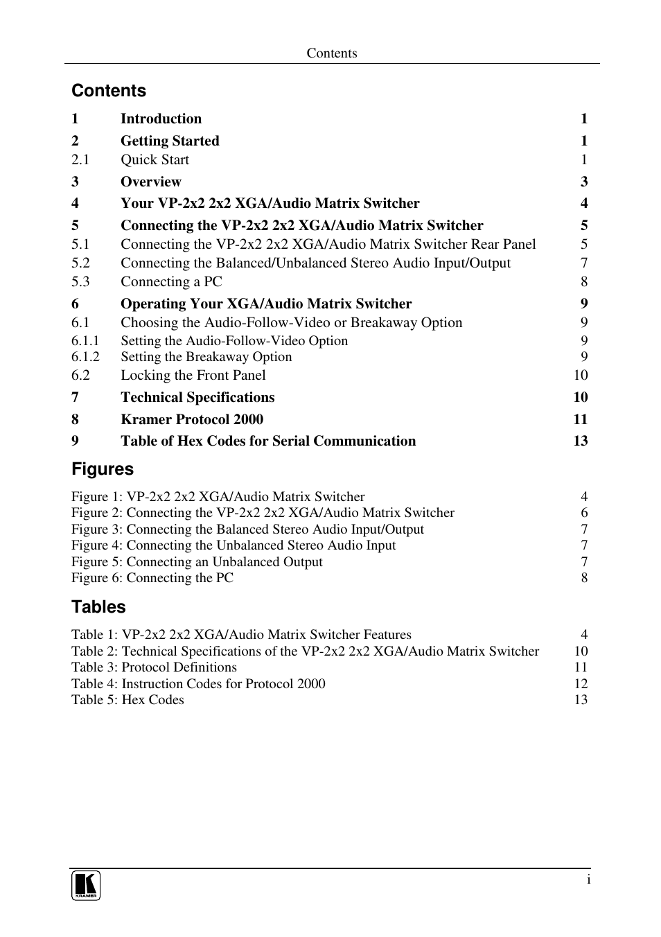 Kramer Electronics VP-2x2 User Manual | Page 2 / 17