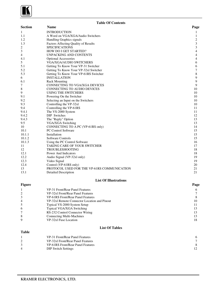 Kramer Electronics VP-31 User Manual | Page 2 / 25
