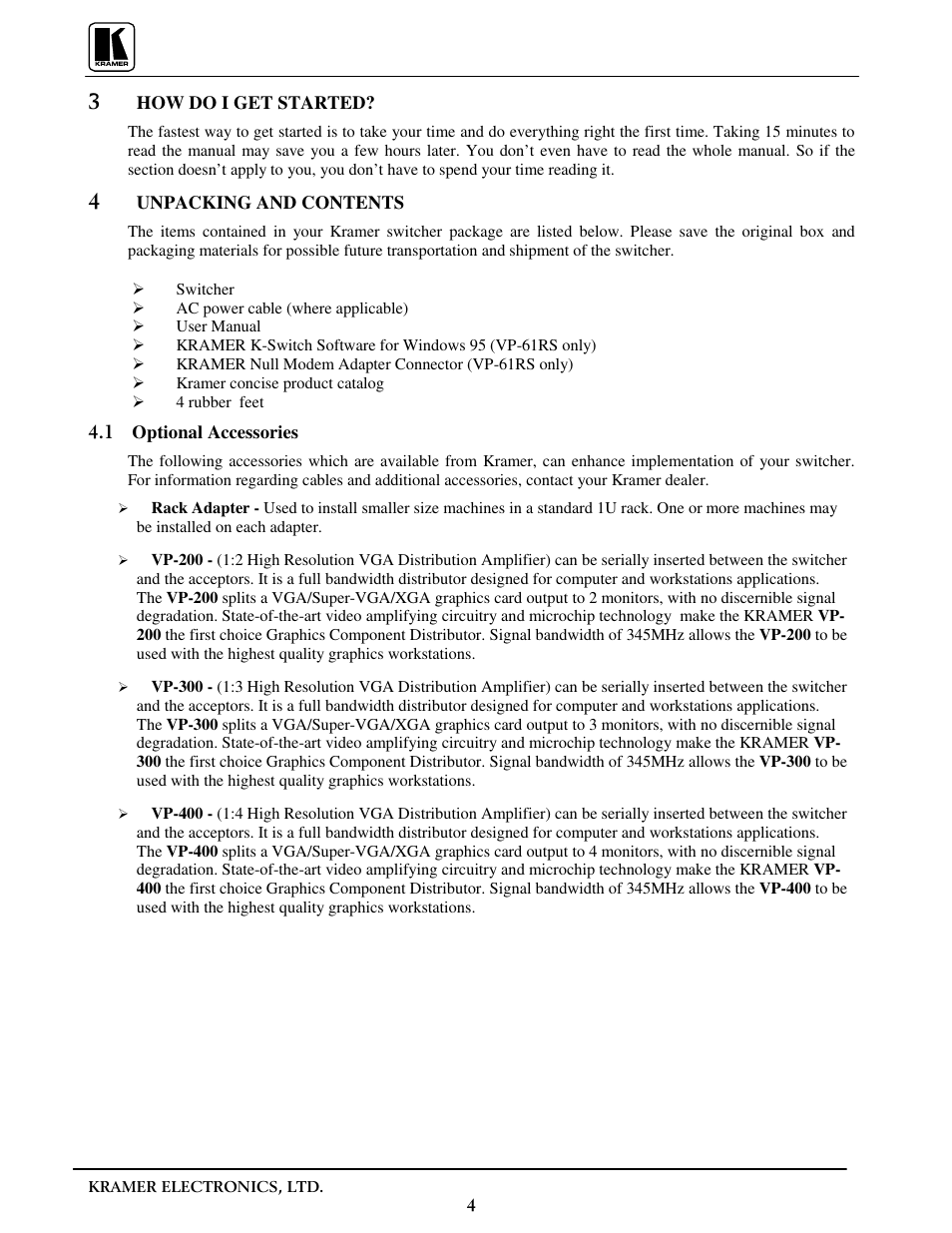 Kramer Electronics VP-31 User Manual | Page 6 / 25