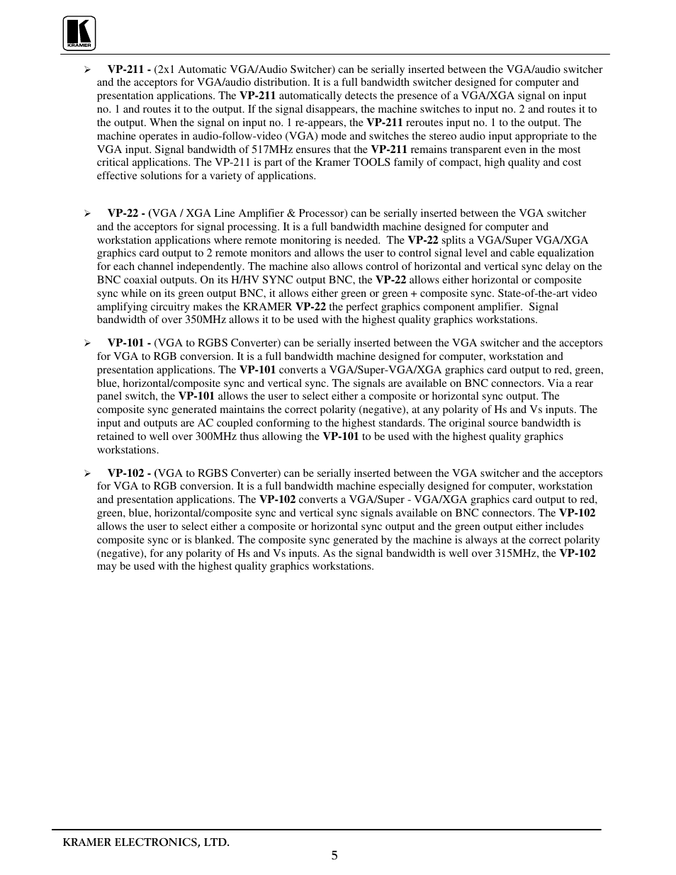 Kramer Electronics VP-31 User Manual | Page 7 / 25