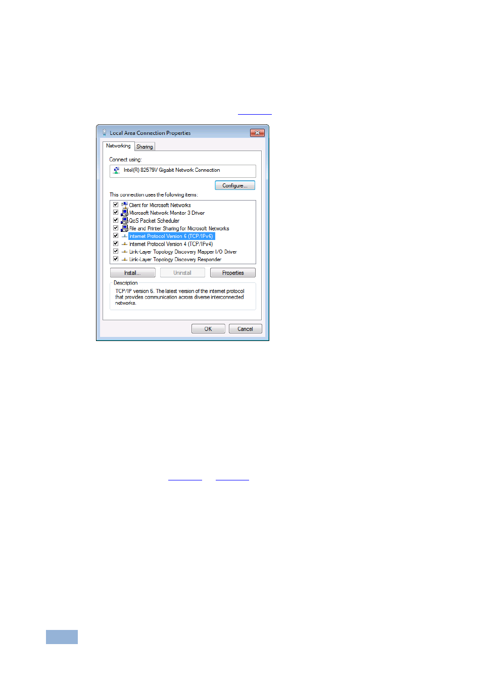 Figure 7: local area connection properties window | Kramer Electronics VP-311DVI User Manual | Page 15 / 20