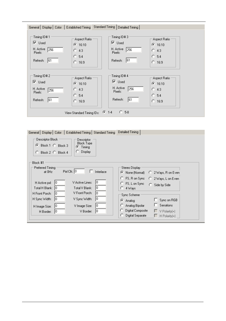 Figure 11: edid designer – standard timing tab, Figure 12: edid designer – detailed timing tab, Figure 12 | Figure 11 | Kramer Electronics VP-81KSi User Manual | Page 12 / 16