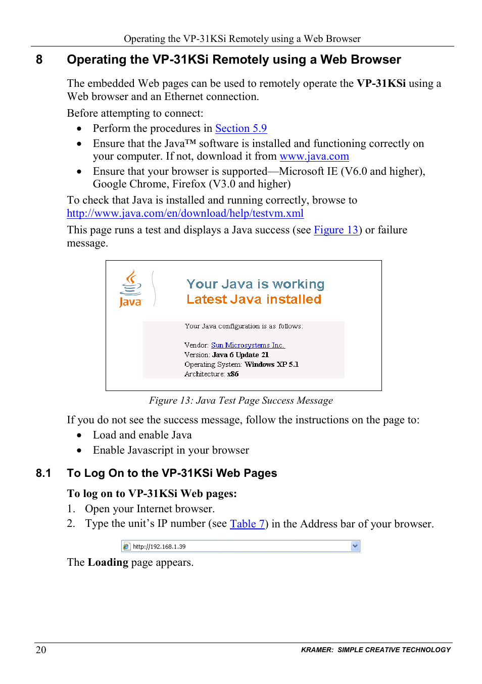 Kramer Electronics VP-31KSi User Manual | Page 24 / 48