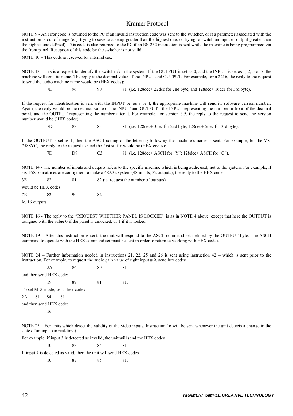 Kramer protocol | Kramer Electronics VP-31KSi User Manual | Page 46 / 48