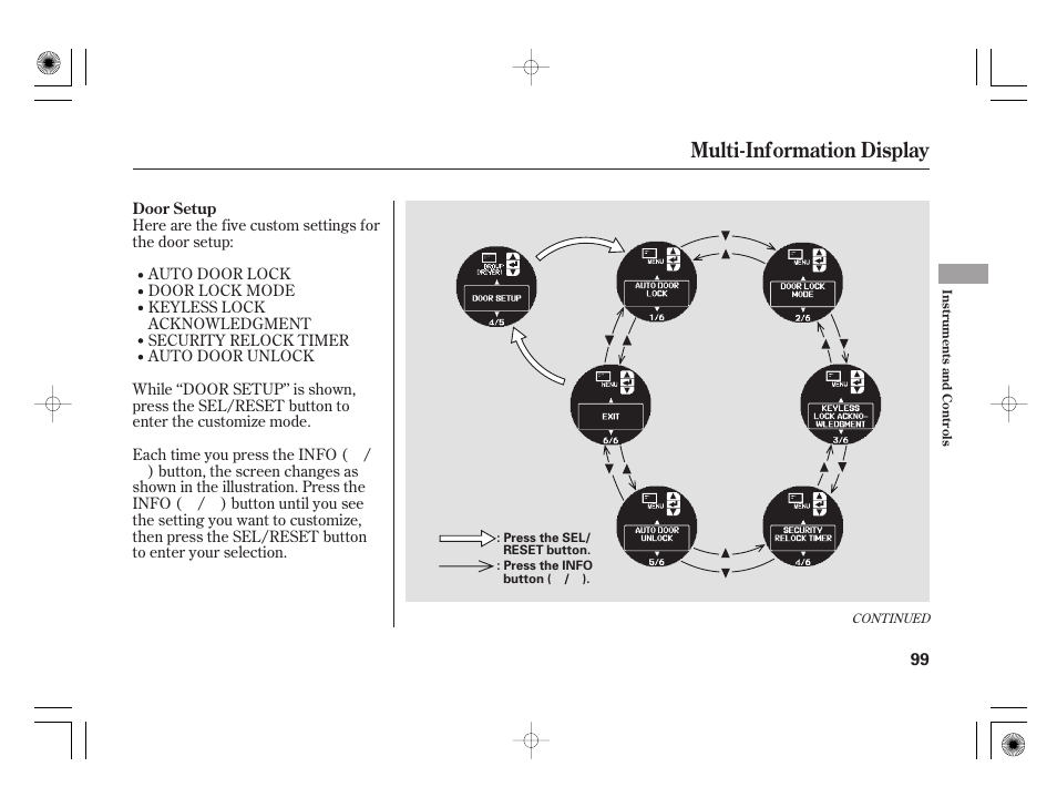 Multi-information display | Acura 2009 TSX User Manual | Page 105 / 526