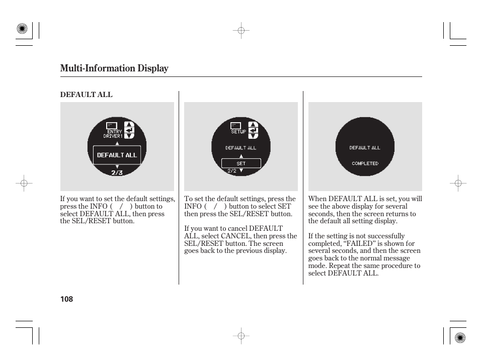 Multi-information display | Acura 2009 TSX User Manual | Page 114 / 526