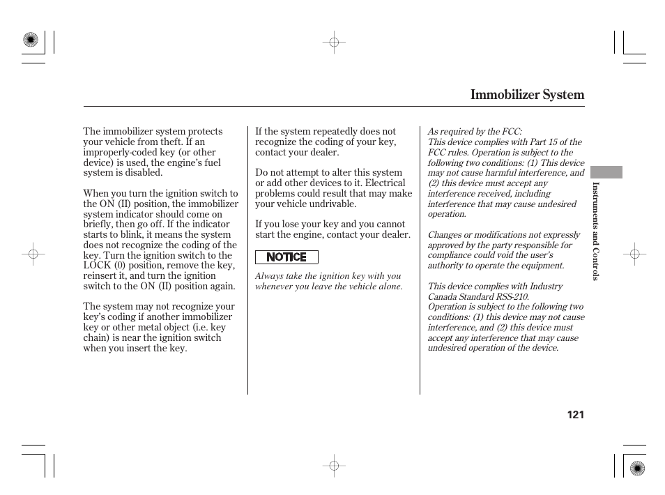 Immobilizer system | Acura 2009 TSX User Manual | Page 127 / 526