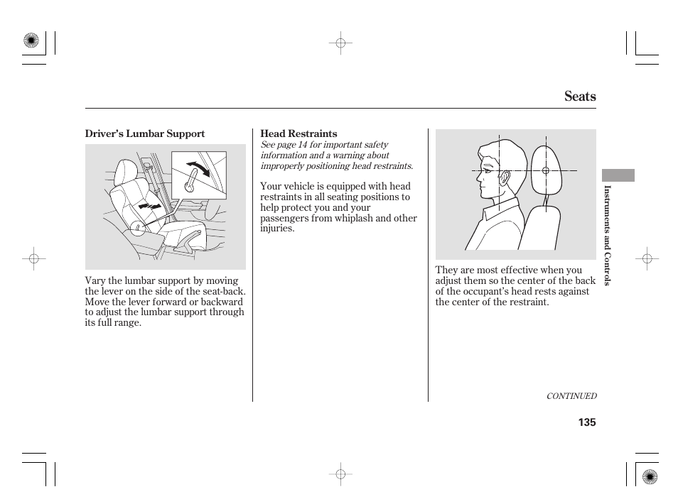 Seats | Acura 2009 TSX User Manual | Page 141 / 526