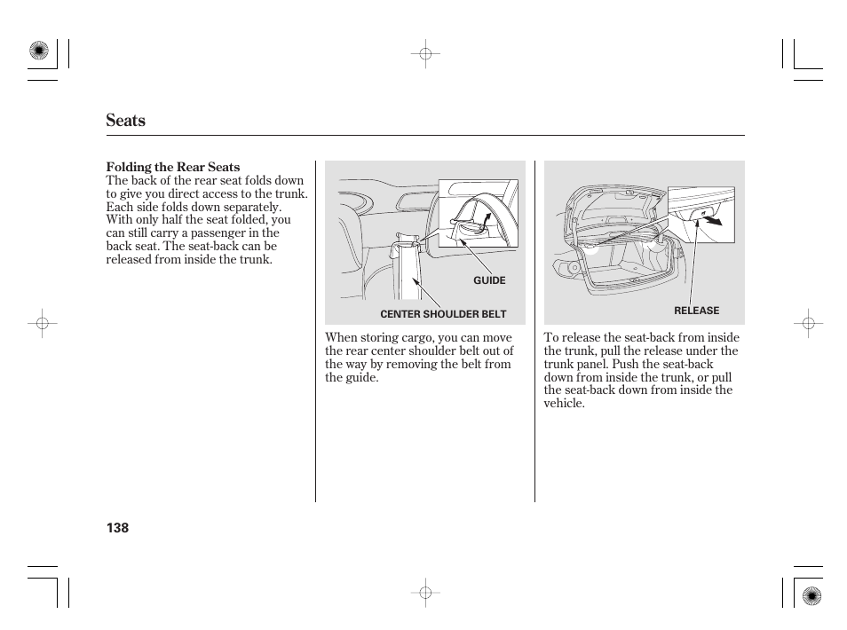 Seats | Acura 2009 TSX User Manual | Page 144 / 526