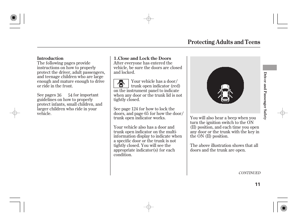 Protecting adults and teens | Acura 2009 TSX User Manual | Page 17 / 526