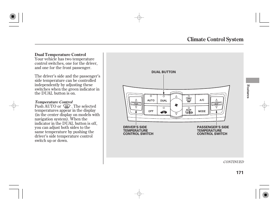 Climate control system | Acura 2009 TSX User Manual | Page 177 / 526