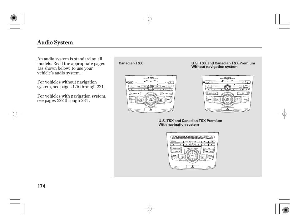 Audio system | Acura 2009 TSX User Manual | Page 180 / 526